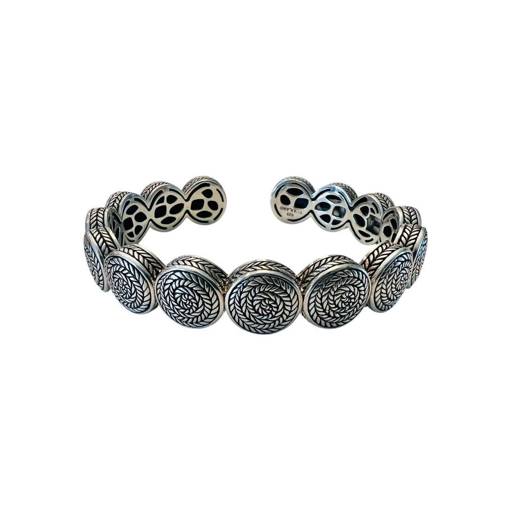 JAI John Hardy Circular Basketweave Hinged Cuff Bracelet Medium